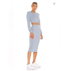 Superdown Lena Midi Set in Dusty Blue size Small